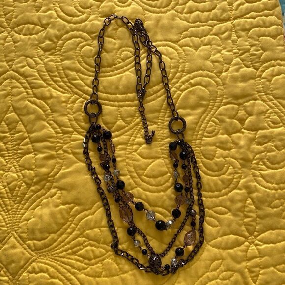 Pretty Adjustable Length Chain and Bead Necklace - Picture 1 of 3